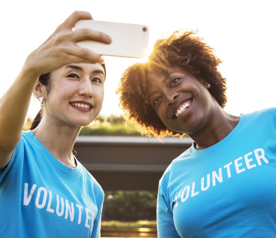 Volunteers working together to support their community
